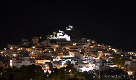 The view from George's Place at night