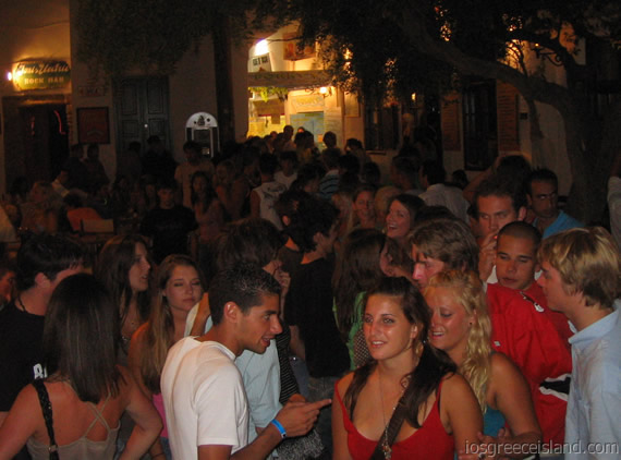 Nightlife on the Main Square in Ios Greece